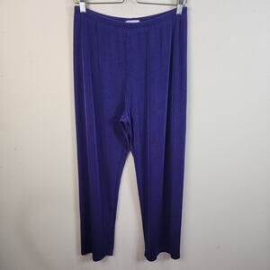 Draper's & Damon's Women's Slinky Pants Medium Purple Elastic Waist Traveling